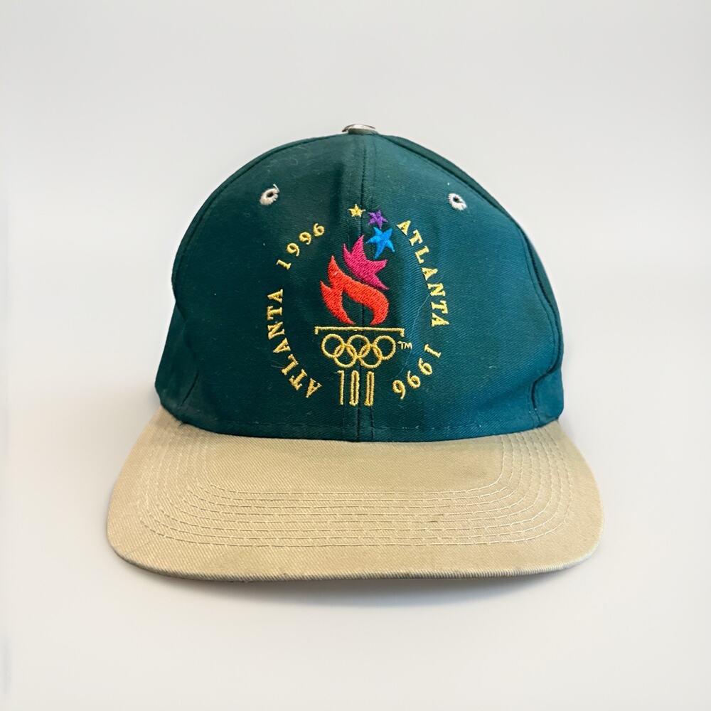 Vintage Logo 7 Mens Green Tan 1996 Atlanta Summer Olympics Snapback Hat Cap